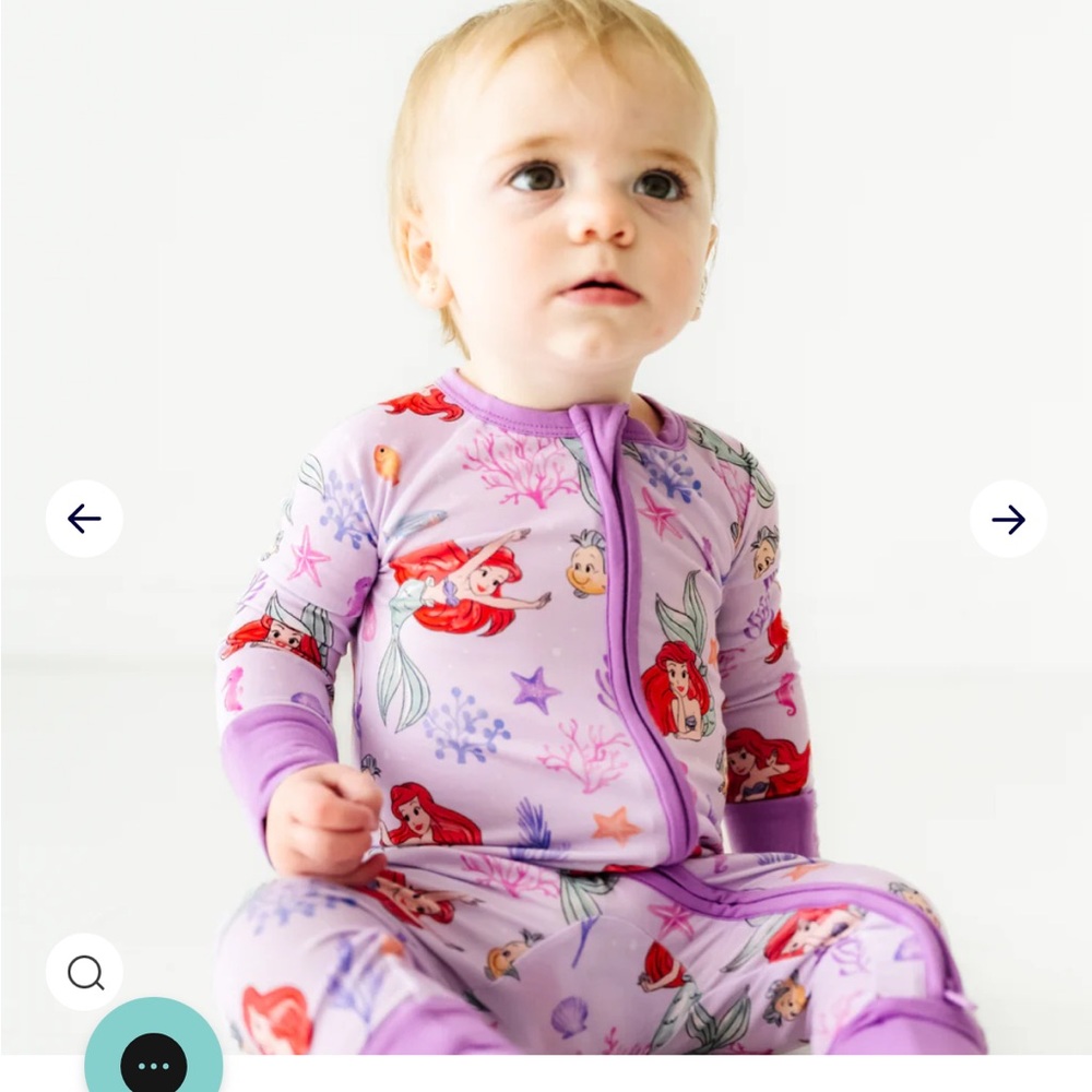 Little Sleepies Disney Part of Her World Zippy 6-12 months (Little Mermaid)